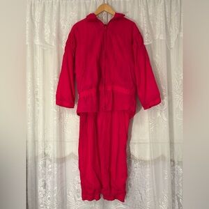 Vintage 1980s G-4000 Neon Pink Windbreaker Retro Tracksuit Set Korea